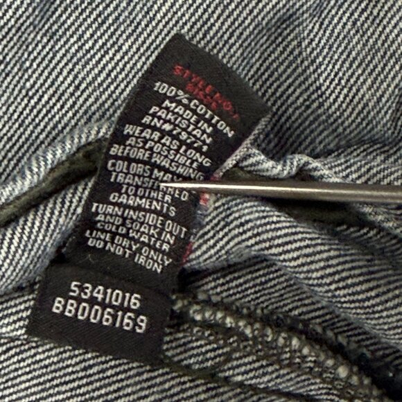 Jordan Craig Denim Jacket Freedom Camouflage Paint Splatter Distressed Size S - Picture 12 of 12